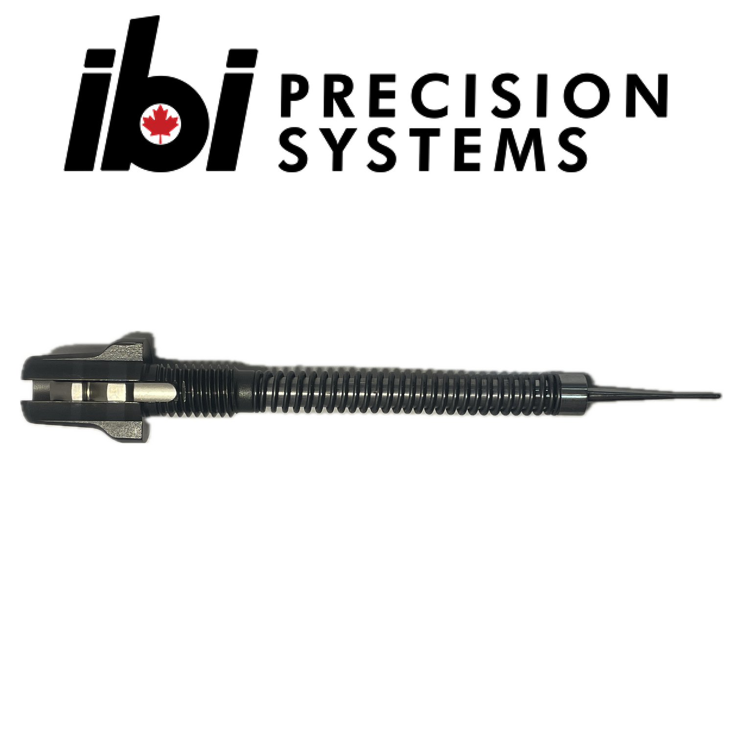 HMB Firing Pin Assembly displayed against a white background with the IBI Precision Systems logo, showing the detailed components of the firing pin and spring.