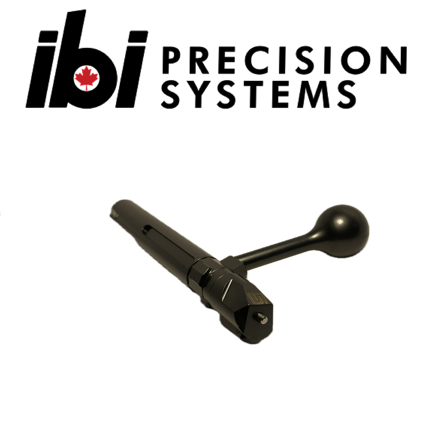 Deuce 2.0 Replacement Bolt displayed on a white background with IBI Precision Systems logo, featuring a sleek black finish and ergonomic handle design.