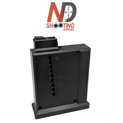 NDR 15 Round AICS 22LR Magazine in black with a visible round count window and durable construction designed for reliable feeding and compatibility with AICS pattern rifles.