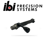 Close-up of a black rifle bolt with a twisted design and handle, representing the HMB Spare Bolt Assembly from IBI Precision Systems.