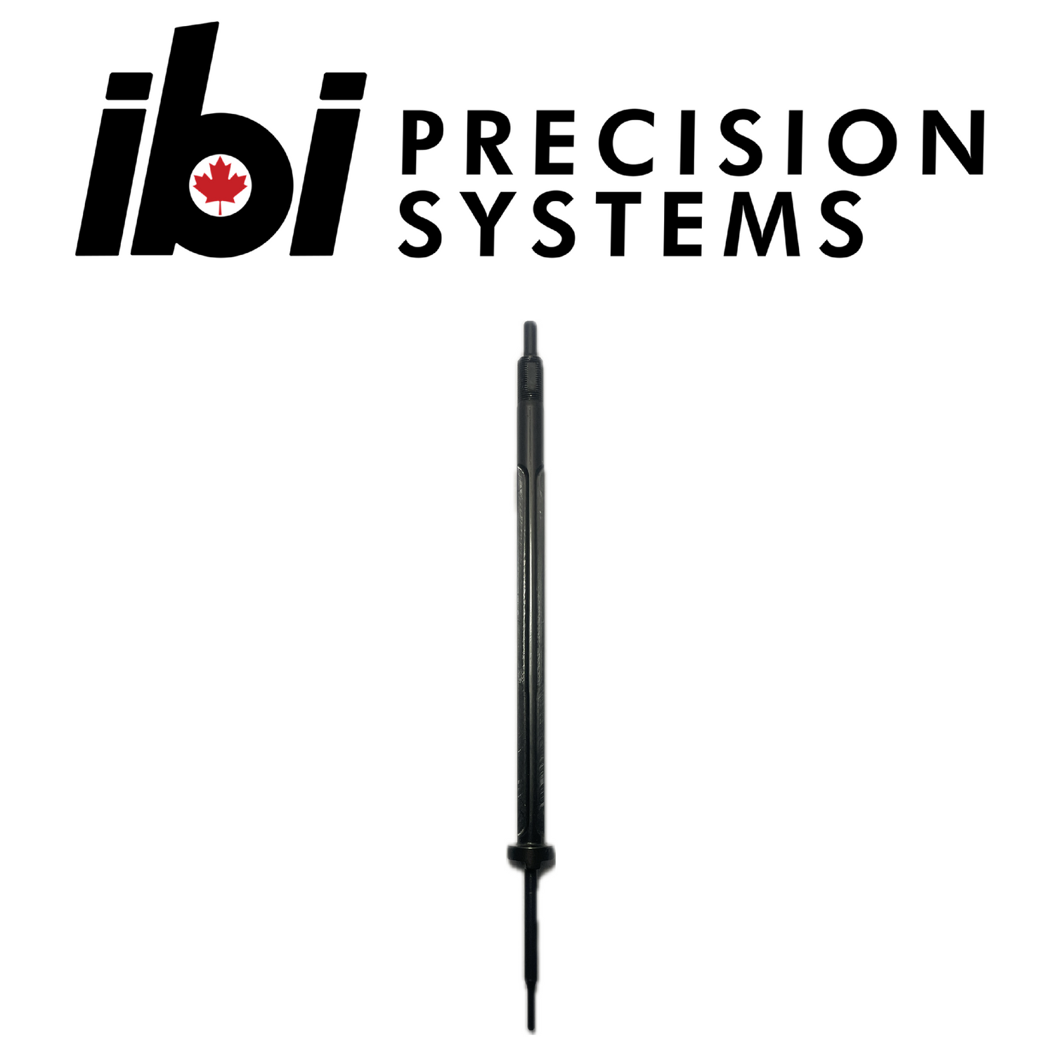 Deadline Gen 3 Firing Pin (Short Action Only) displayed vertically below the IBI Precision Systems logo, featuring a sleek black finish and precise machining.