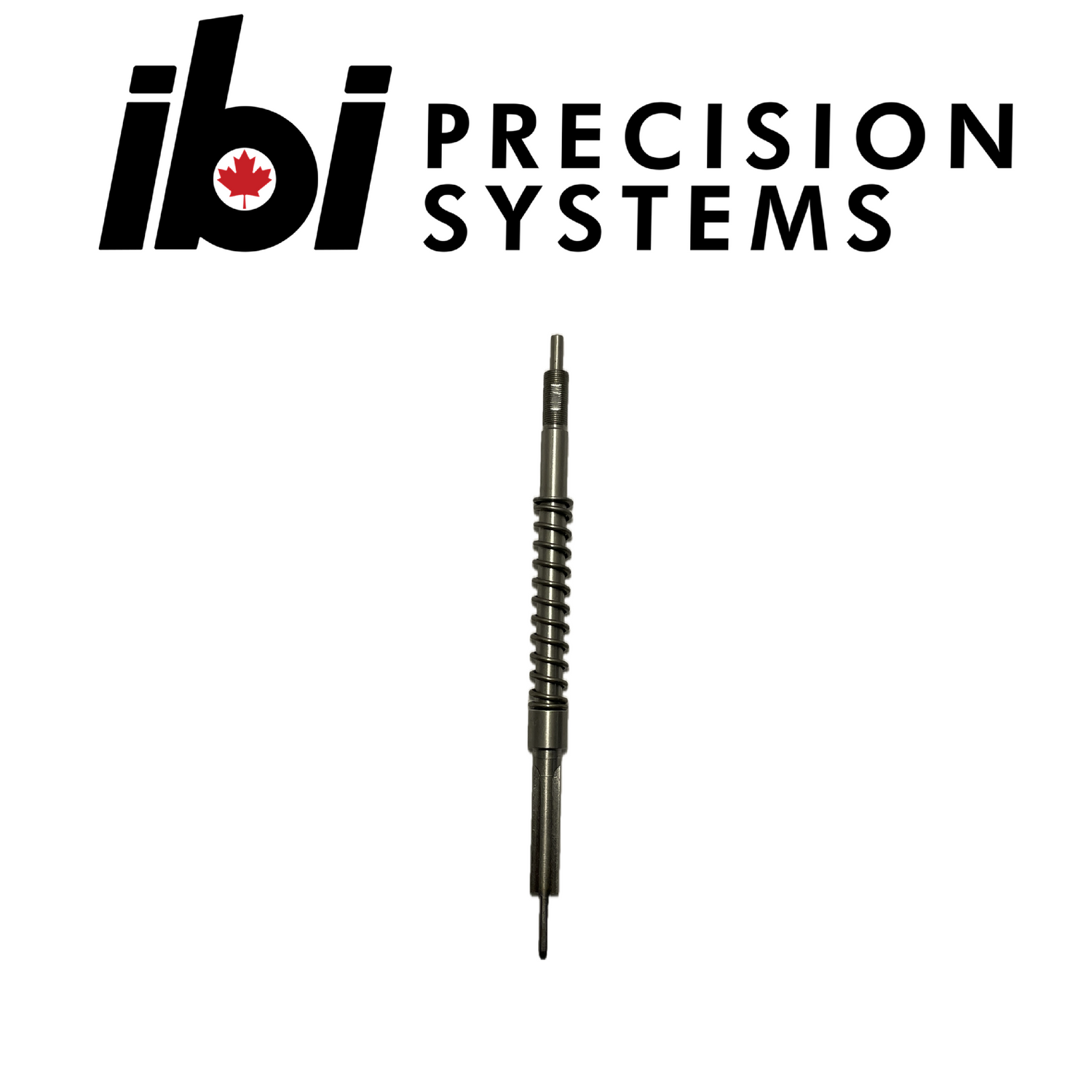 Deuce 1 Piece Firing Pin made of durable metal with a coiled spring design, photographed against a white background under the IBI Precision Systems logo.