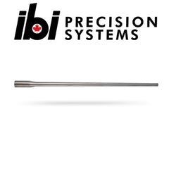 Wait-Less: Steel Blanks stainless steel barrel blank displayed with IBI Precision Systems logo above, ideal for custom barrel and barreled action manufacturing.