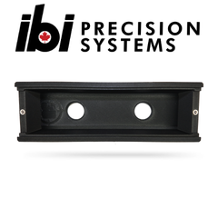 IBI Ammo Boxes black rectangular magazine accessory with two circular openings and IBI Precision Systems logo featuring a red maple leaf above it
