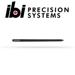 Carbon Shoulder Prefit Barrels showcasing a sleek black carbon fiber barrel with metal fittings, designed for precision barreled actions and custom firearm builds.