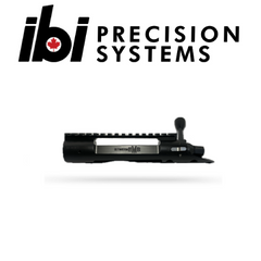 HMB Hunter - Right Hand barreled action with black finish and bolt handle, featuring IBI Precision Systems branding.