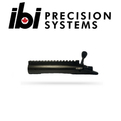Black barreled action with bolt handle on the right side featuring Picatinny rail, designed for precision shooting and labeled as HMB Tactical - Right Hand.